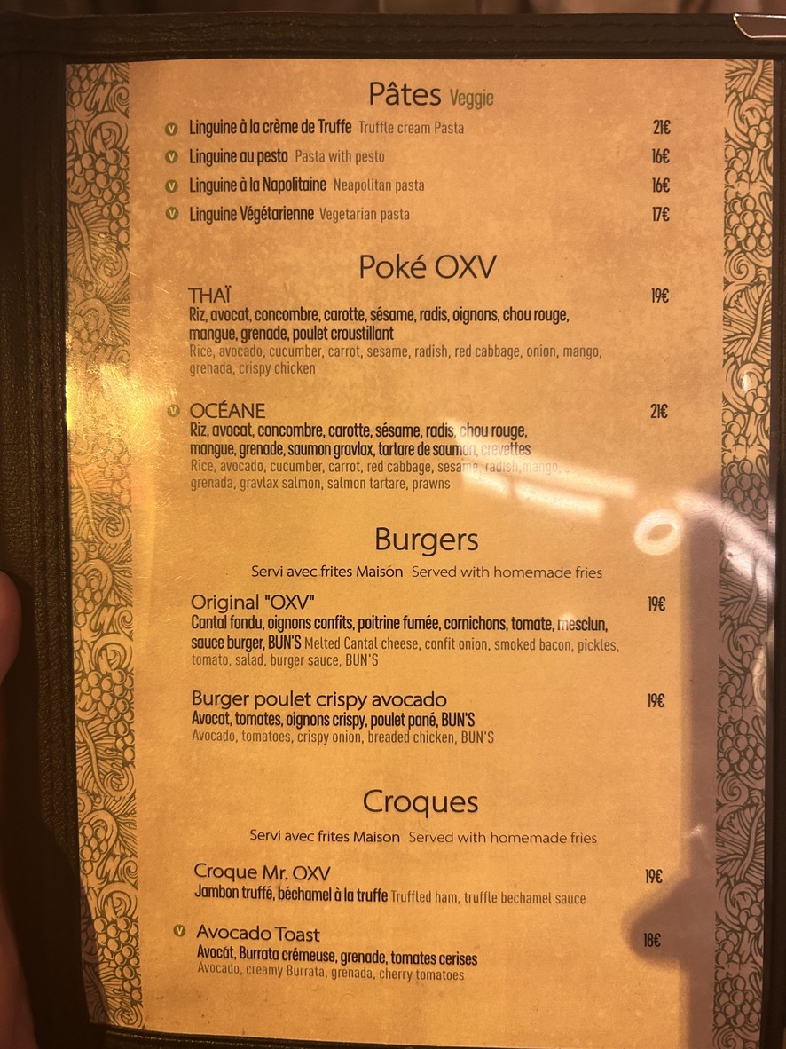 Au XV Du Rond Point (Champs-Élysées) menu 3