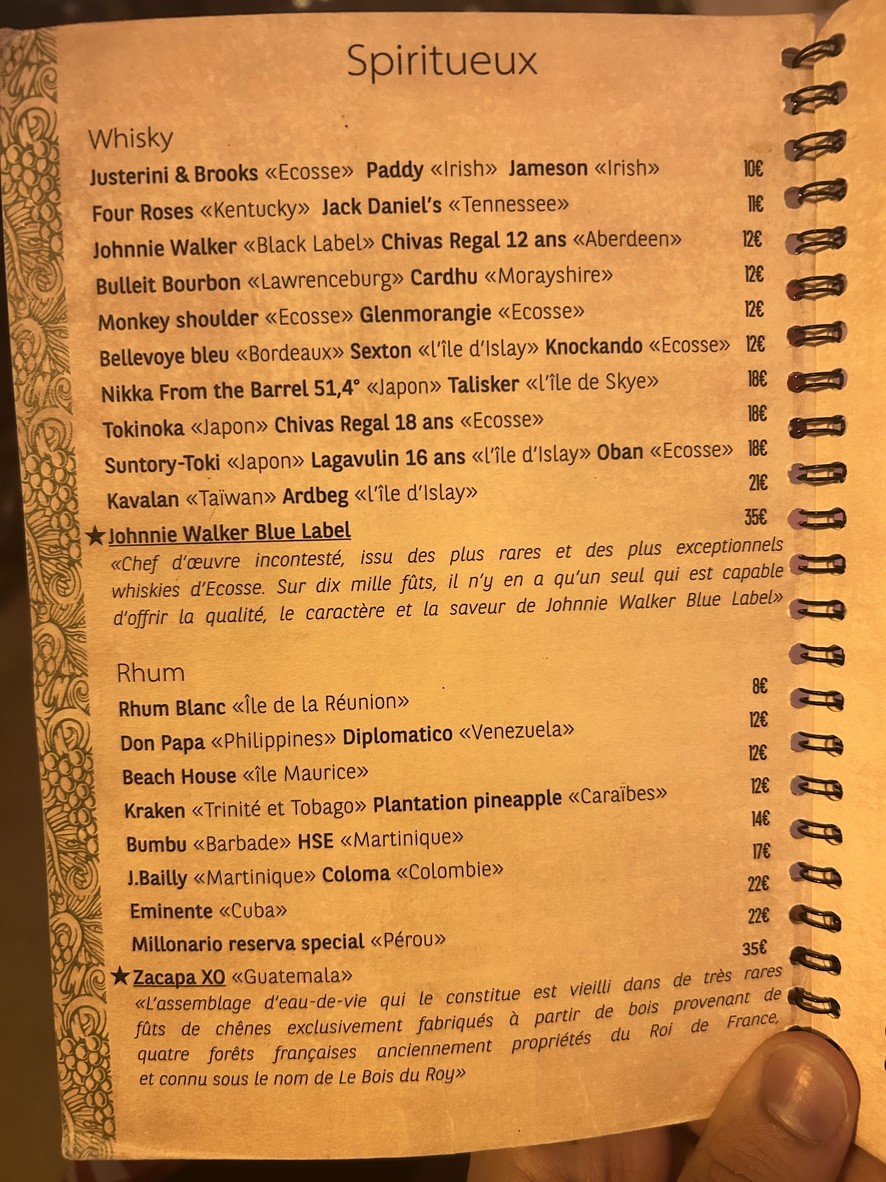 Au XV Du Rond Point (Champs-Élysées) menu 7