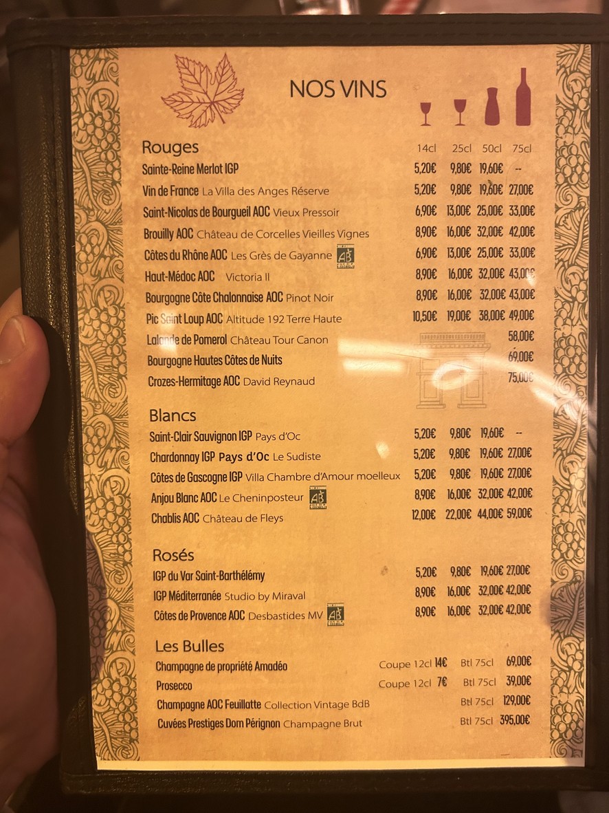 Au XV Du Rond Point (Champs-Élysées) menu 8
