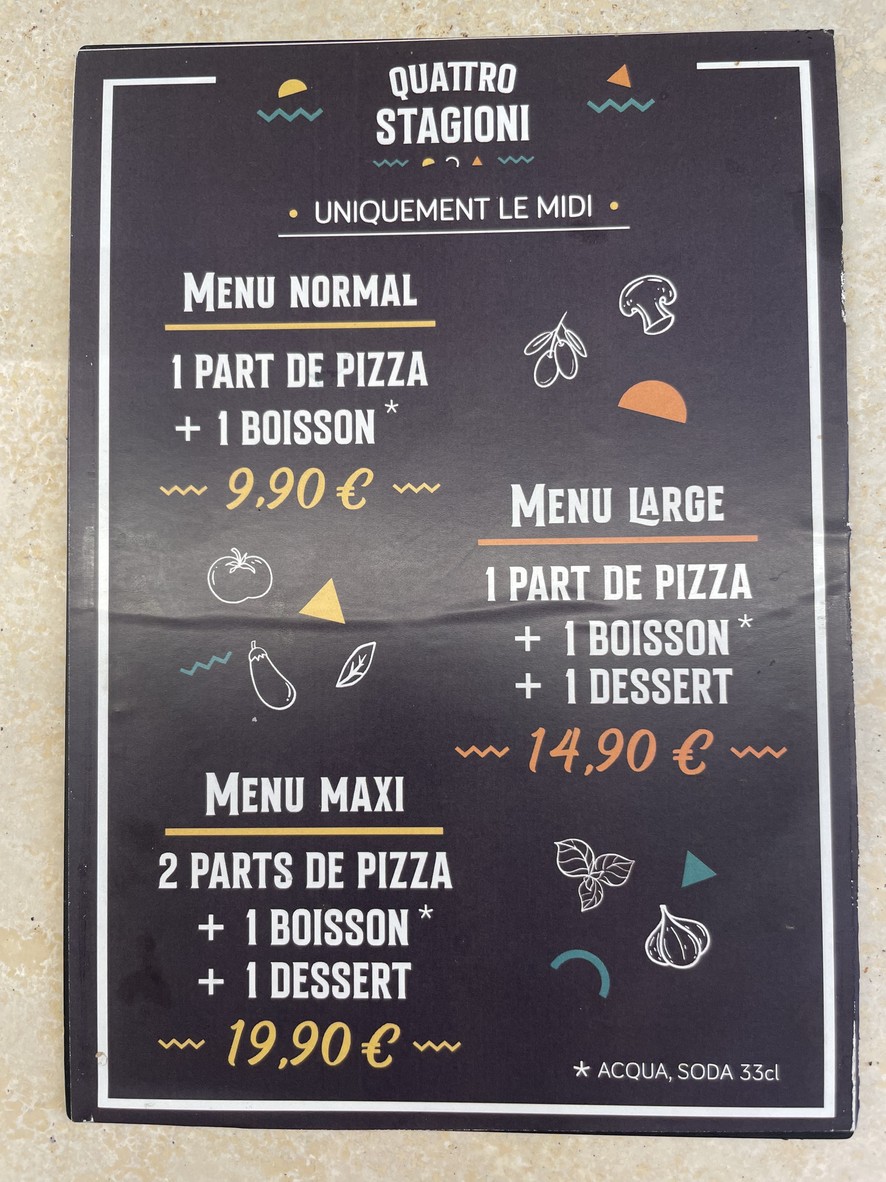 "Quattro Stagioni" le restaurant & le bar menu 1