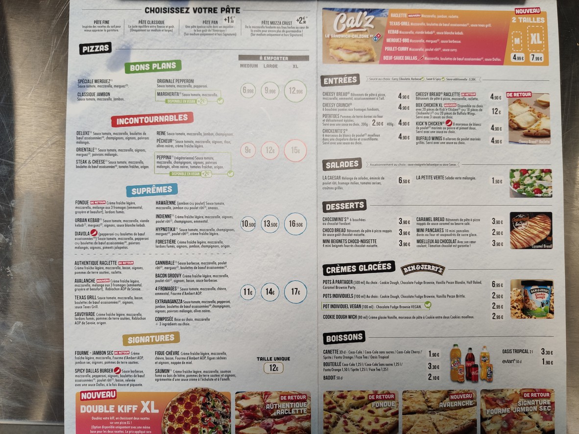 Domino's Paris 13 - BNF menu 1