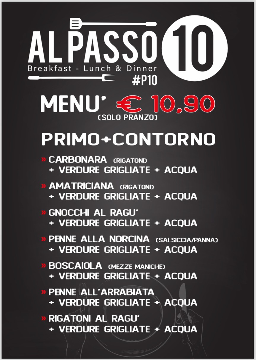 Al Passo 10 by La Merendina - Pizzeria Braceria Roma menu 2