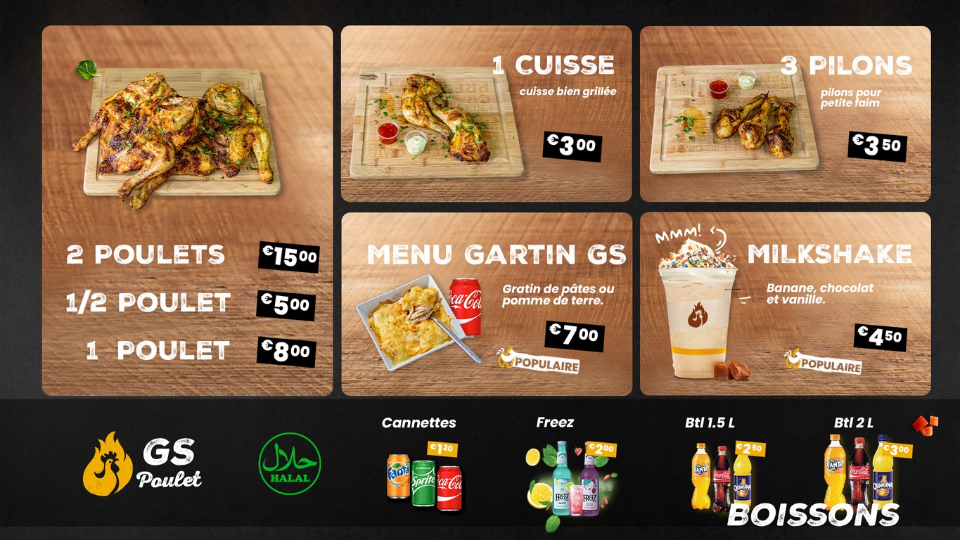 GsPoulet halal menu 3