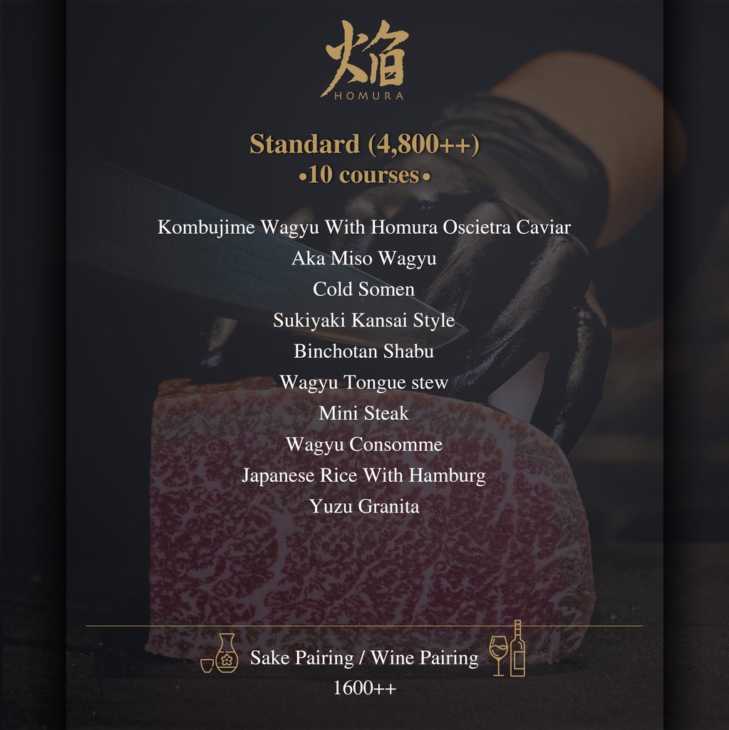 Homura Wagyu Omakase menu 2