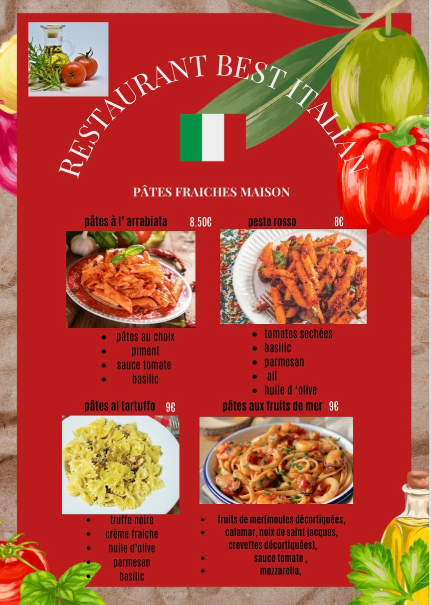 Best Italian menu 3