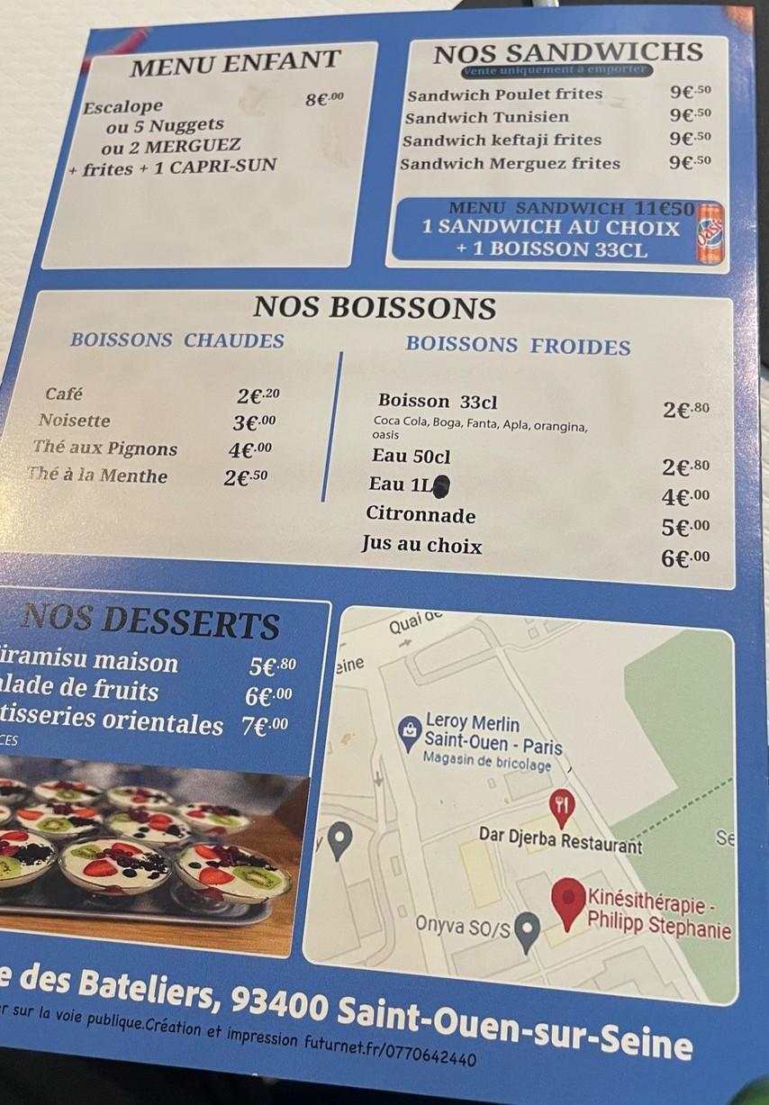 Dar Djerba menu 3