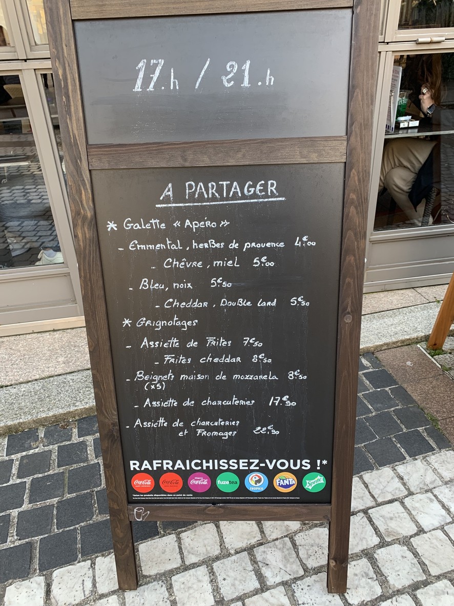 Coté Seine menu 1