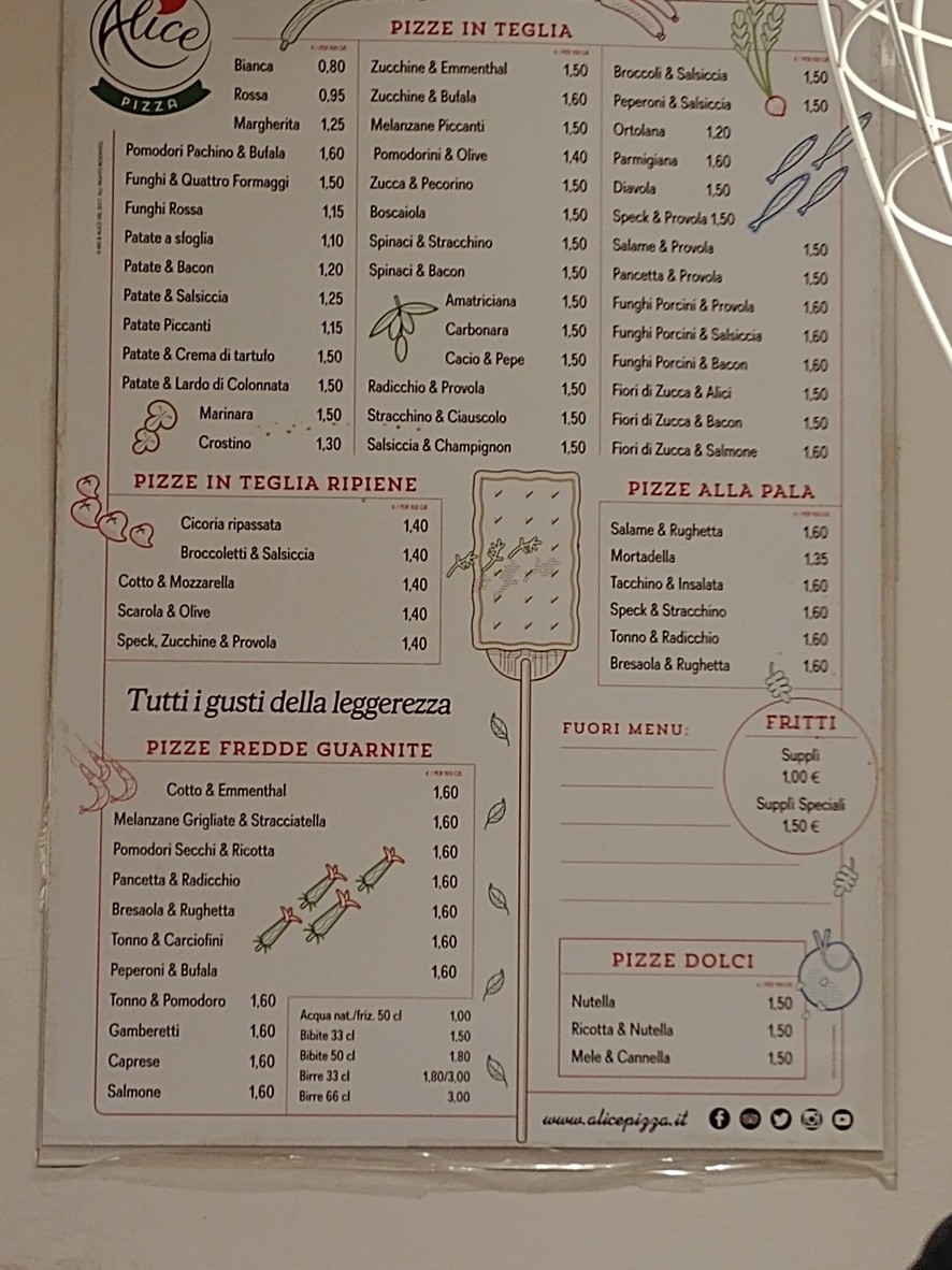 Alice Pizza Ciampino menu 1