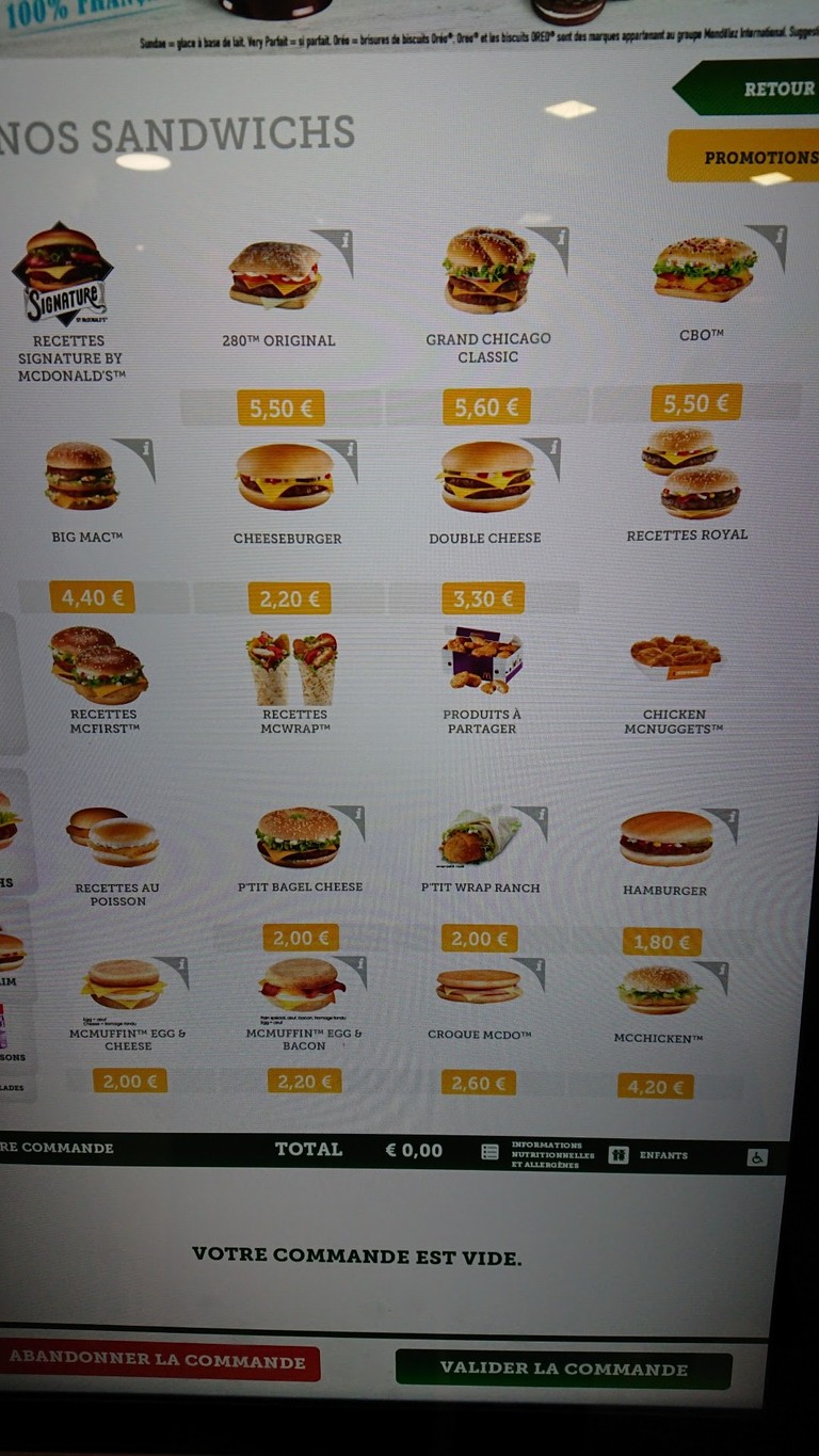 McDonald's menu 1
