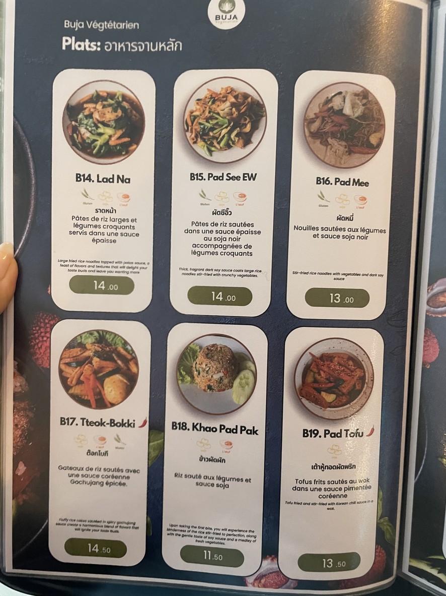 Buja Végétarien menu 2