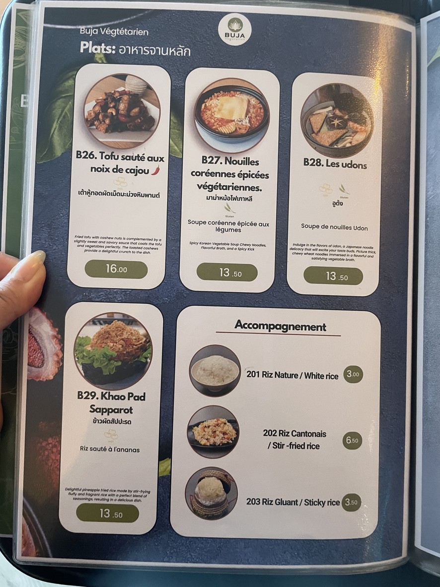 Buja Végétarien menu 4