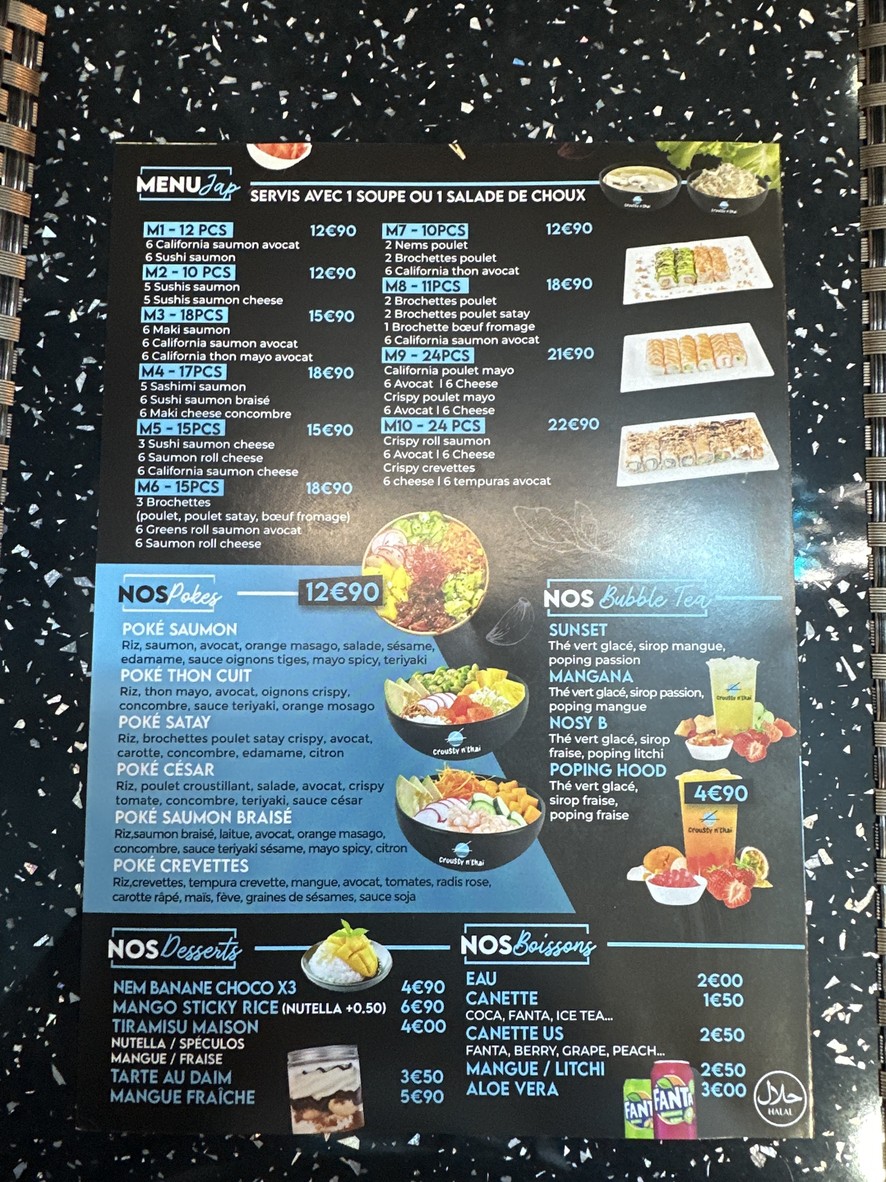 Crousty n’Thai menu 3