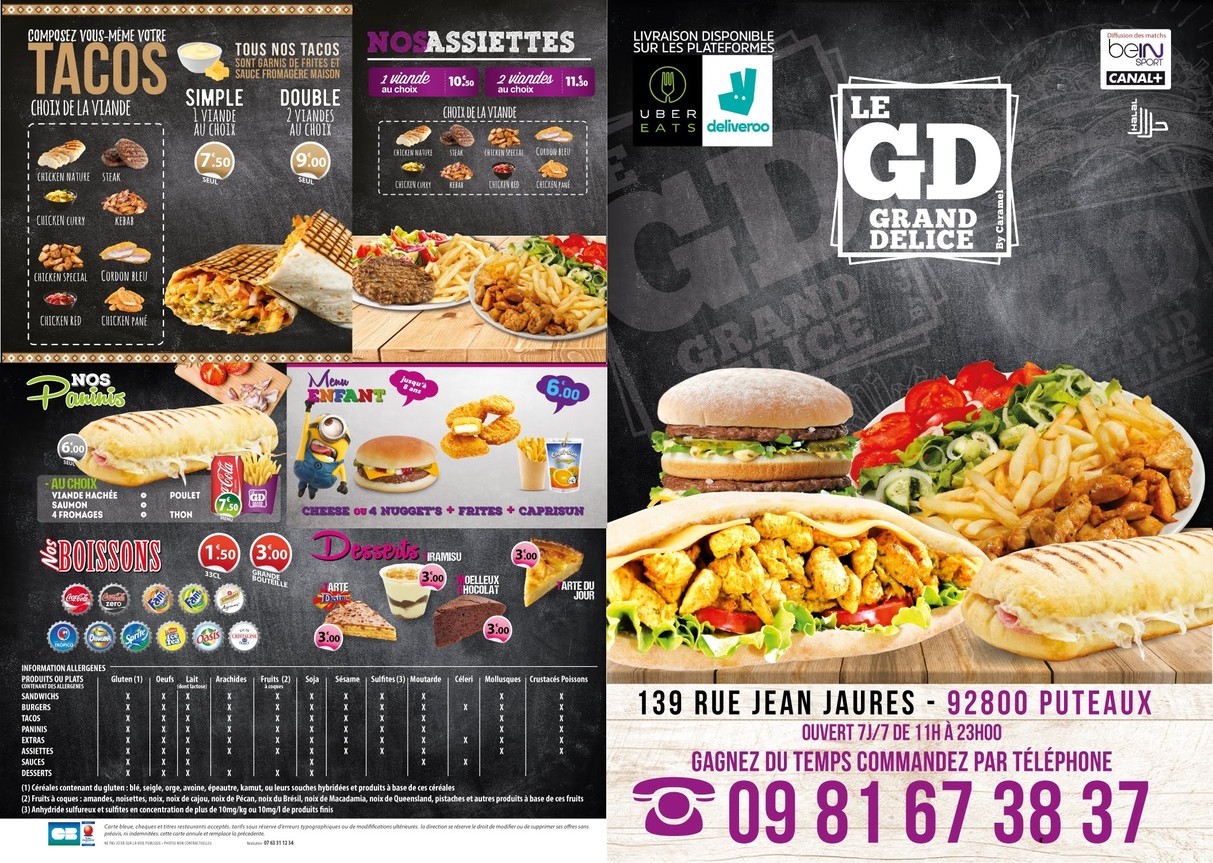 Le Grand Délice menu 2