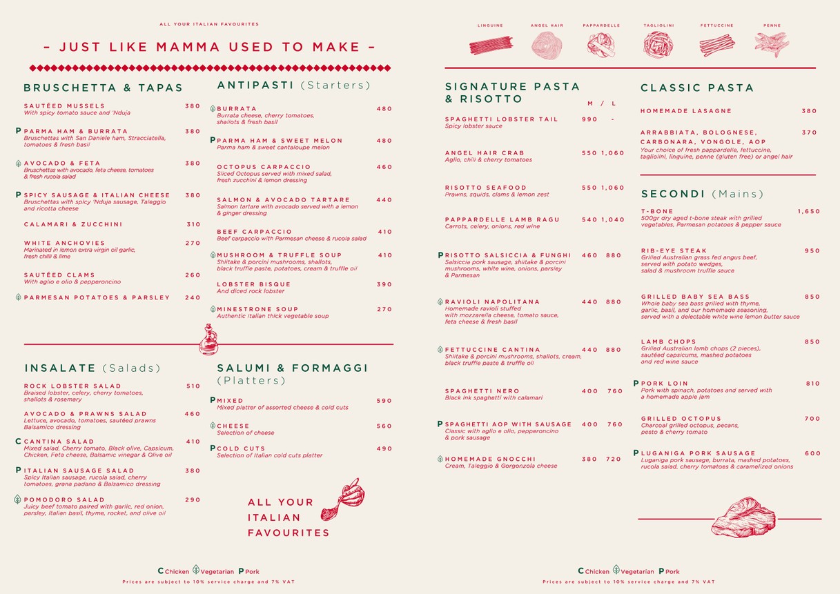 Cantina Italian Kitchen (Ari) menu 1