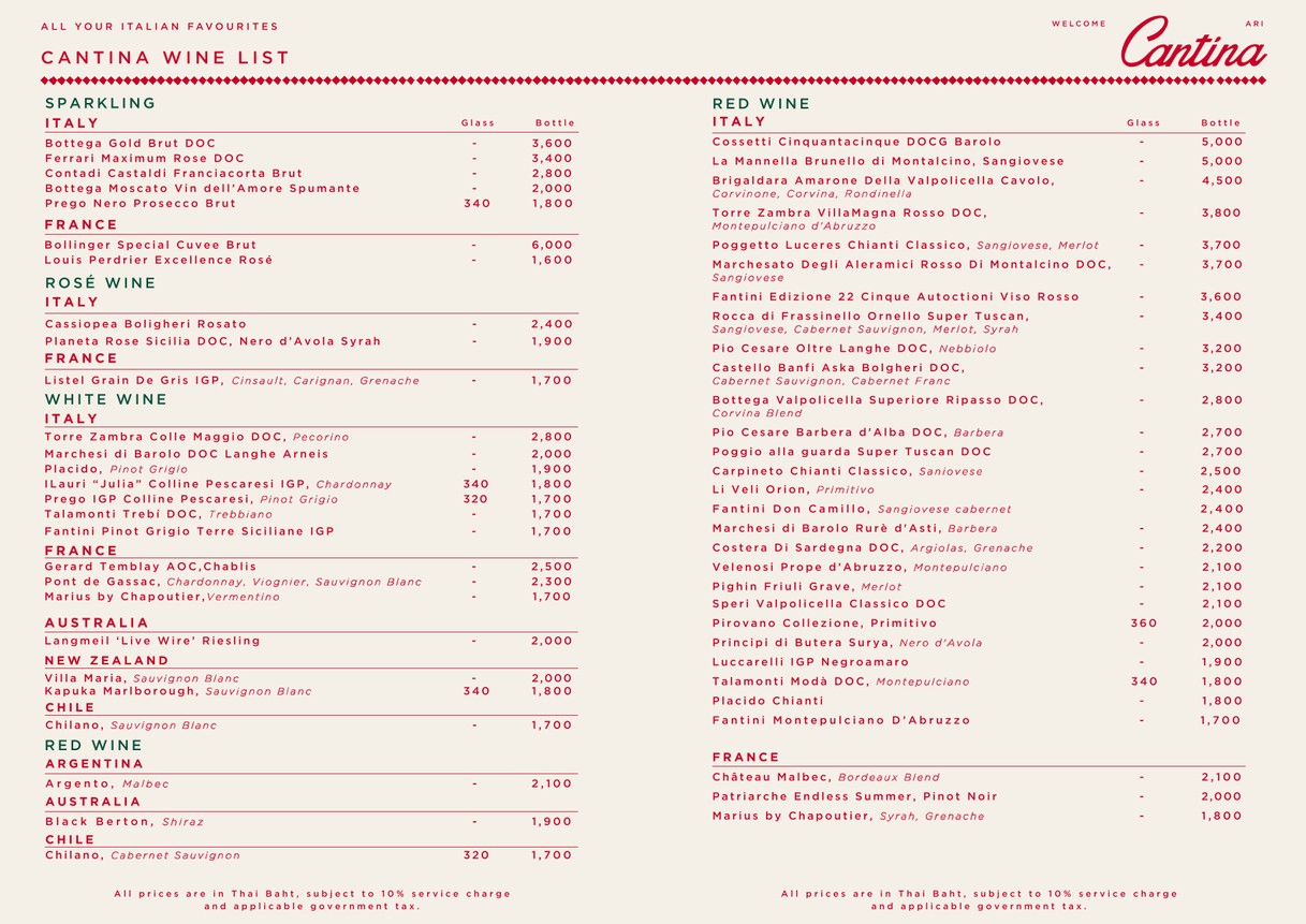 Cantina Italian Kitchen (Ari) menu 9