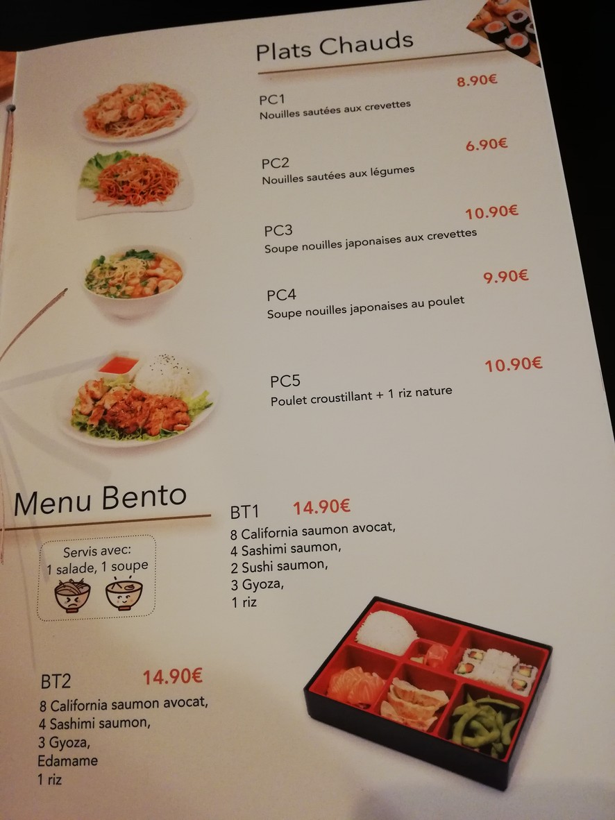 S sushi boulogne menu 2