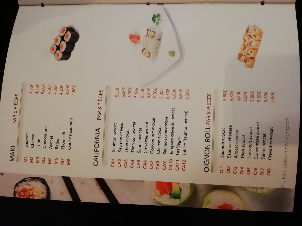 S sushi boulogne menu 4
