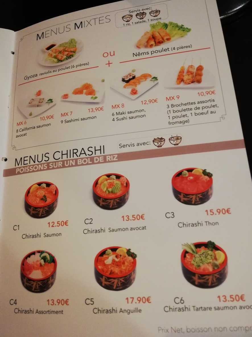 S sushi boulogne menu 6