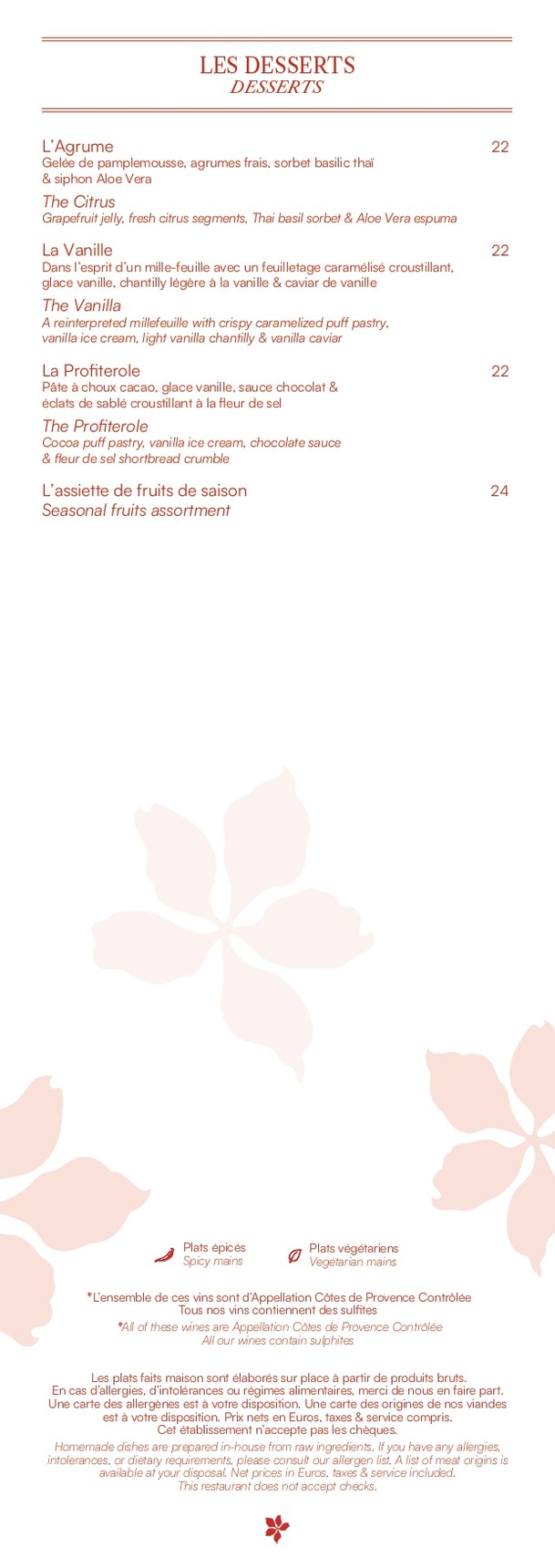 La Bauhinia menu 3