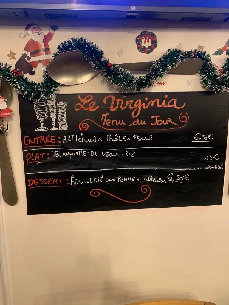 Le Virginia menu 1