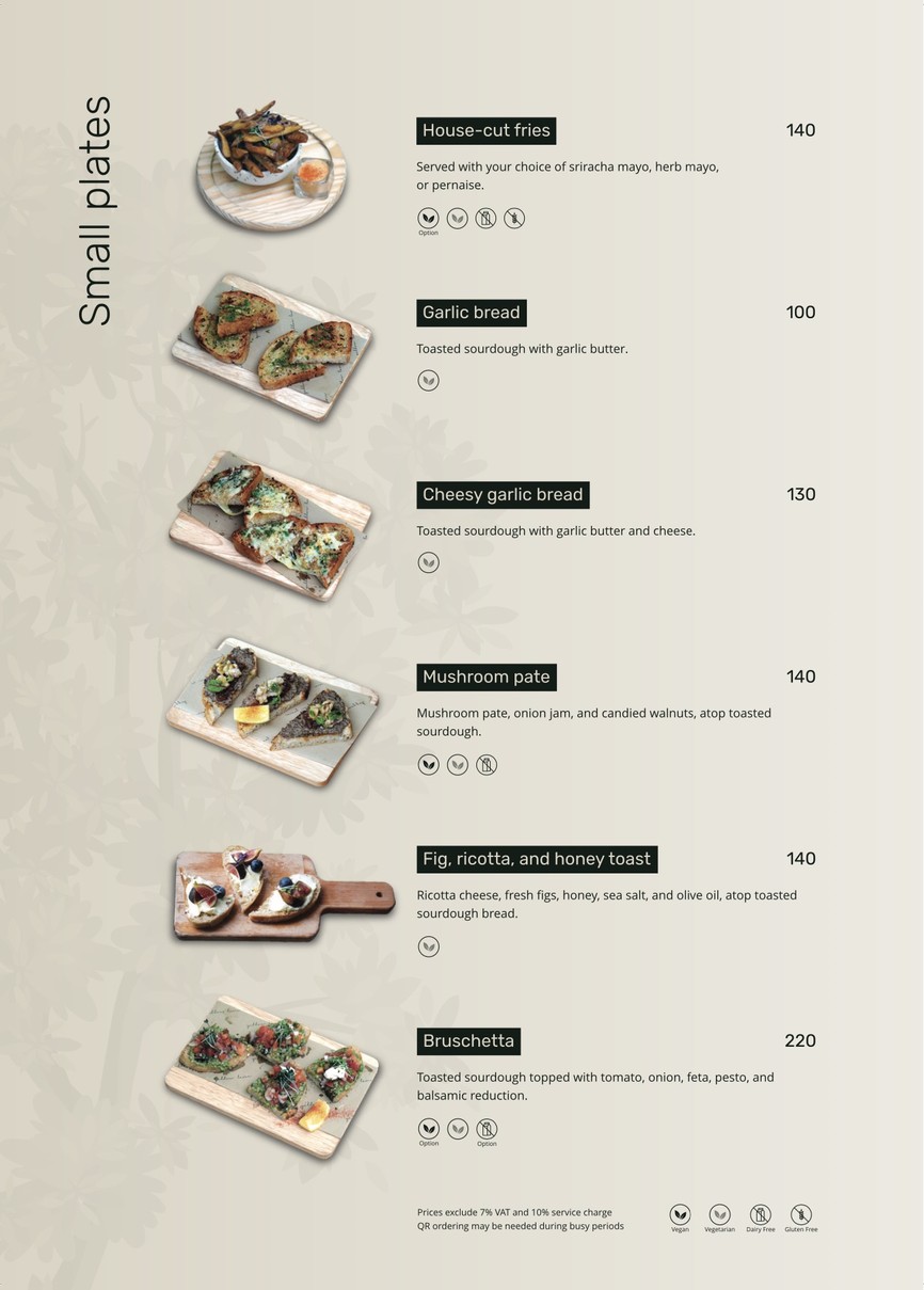Yellow Lane menu 1