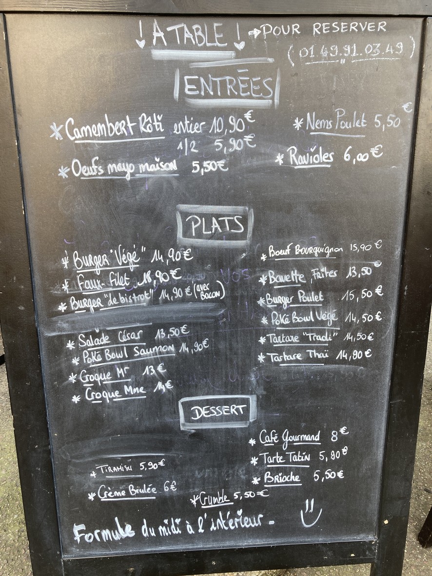 Bistrot de Marché menu 1