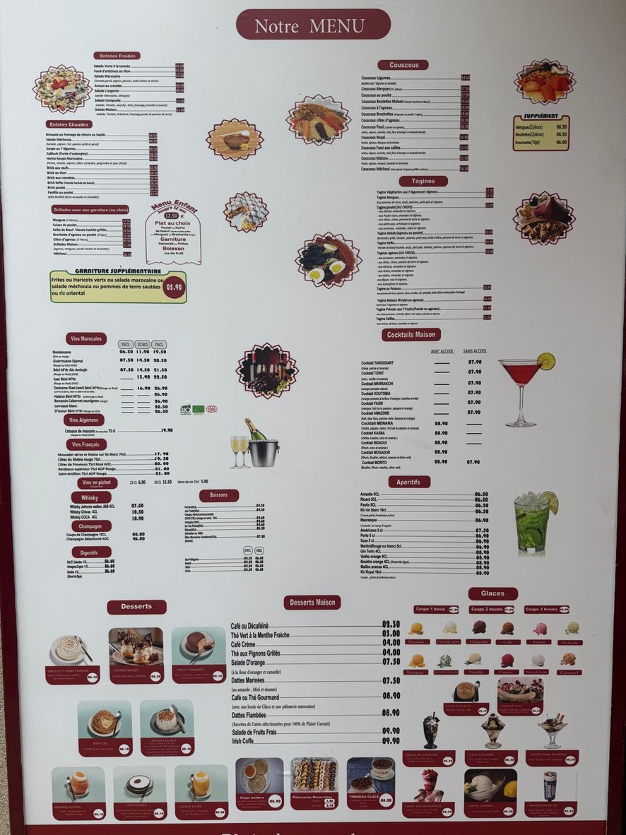 Restaurant L'Arganier menu 1