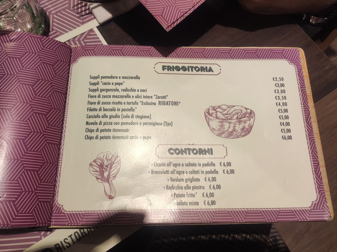Rigatoni Roma menu 1
