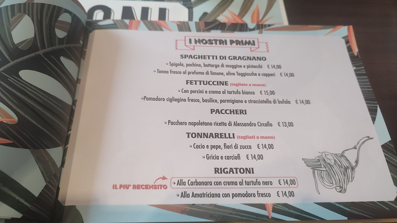 Rigatoni Roma menu 2