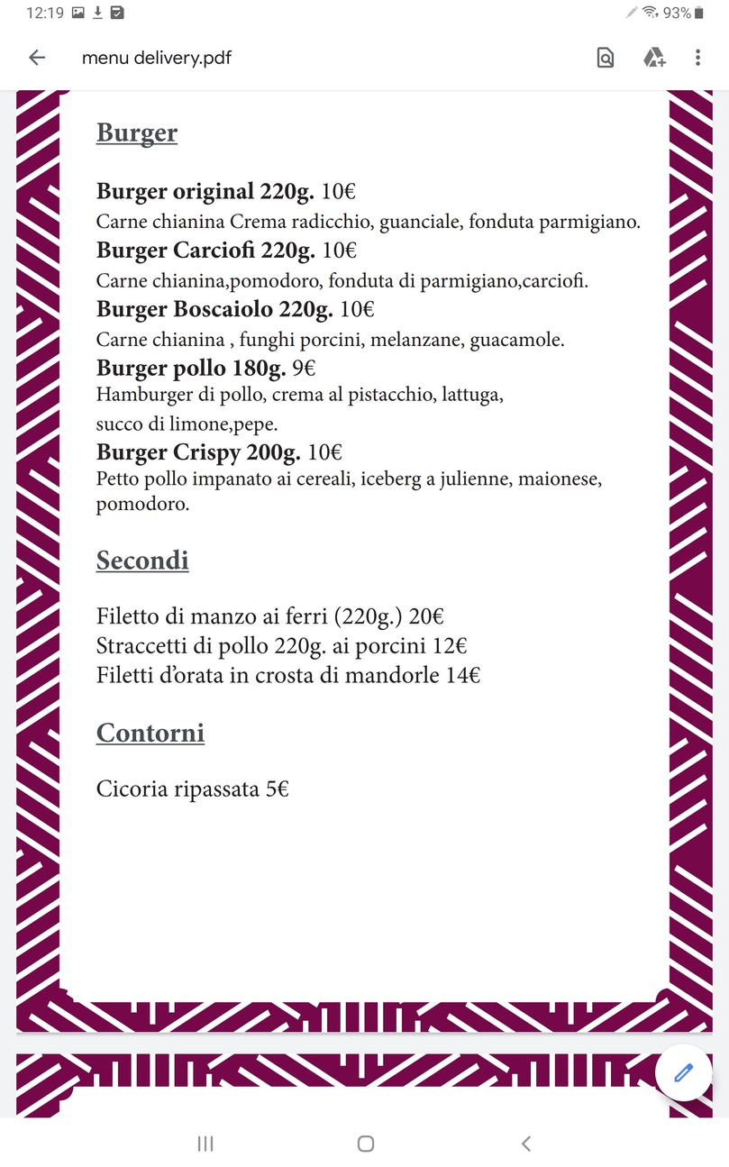 Rigatoni Roma menu 3