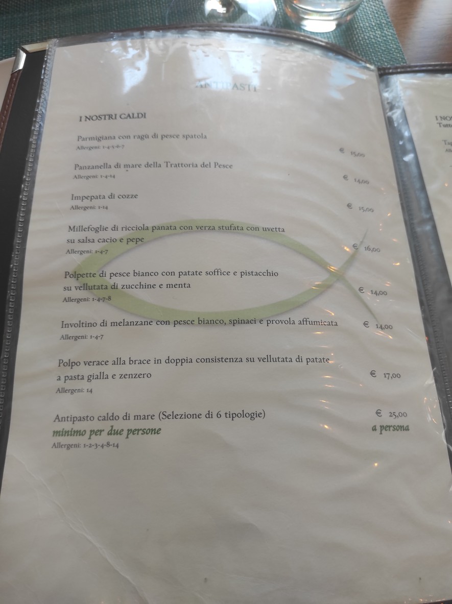 Trattoria del Pesce menu 1