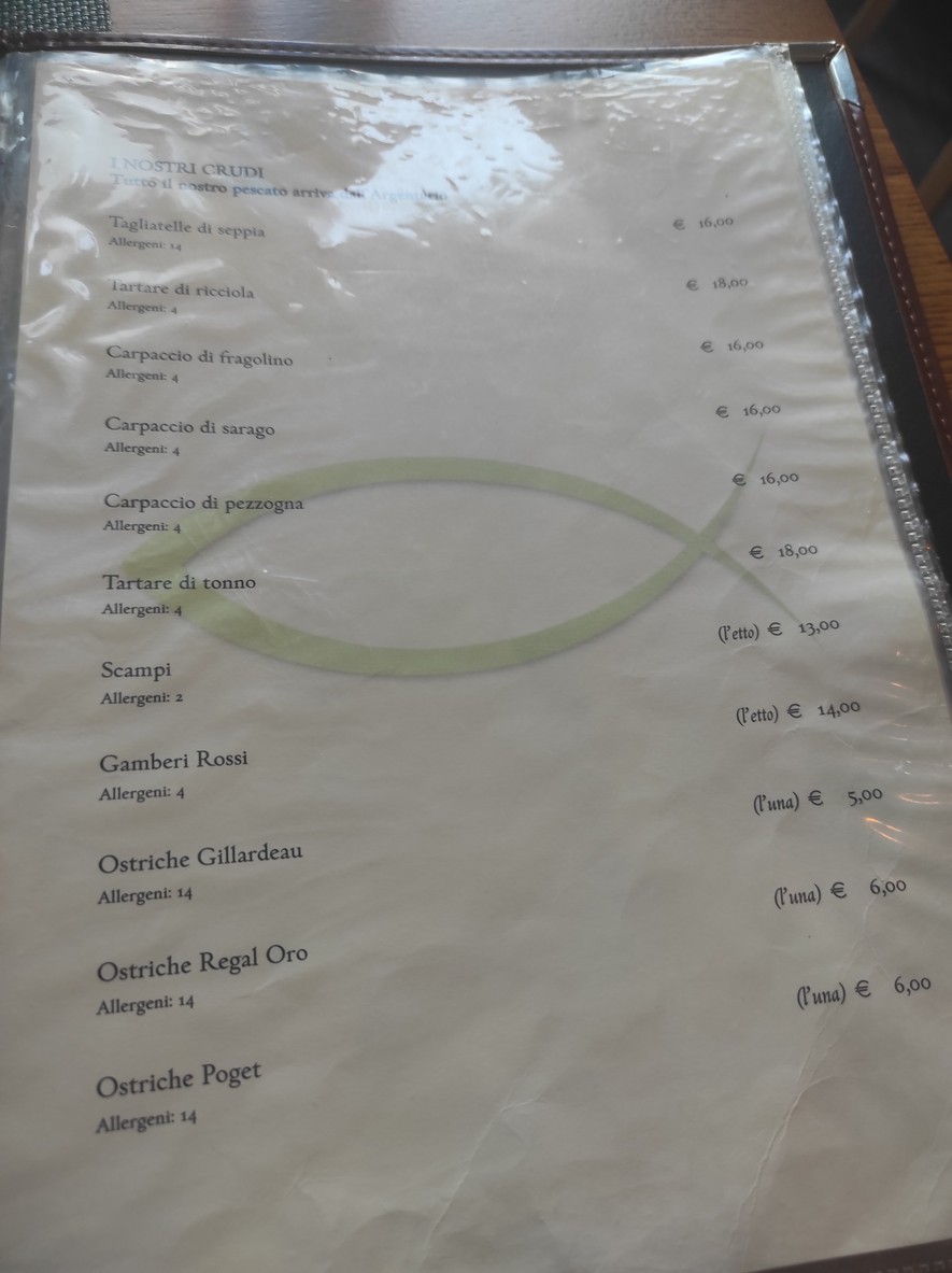 Trattoria del Pesce menu 2