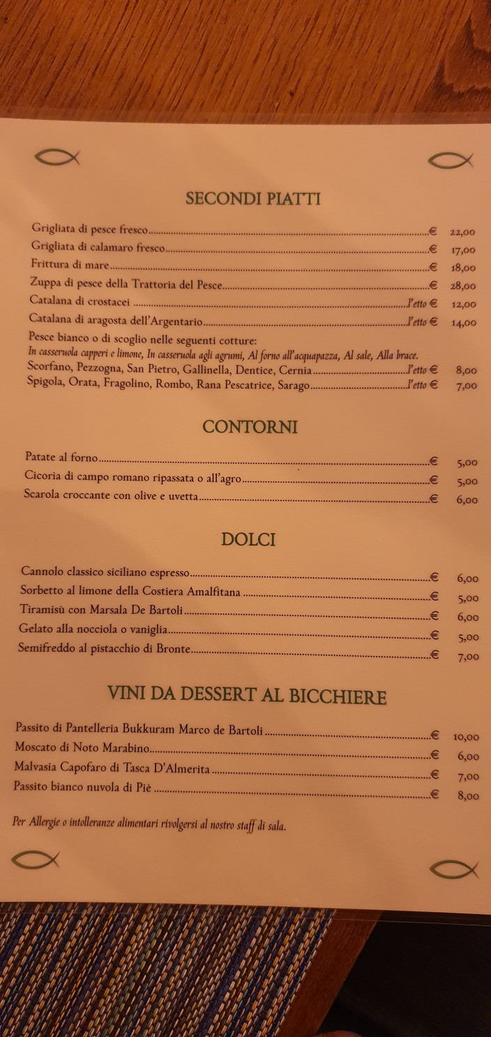 Trattoria del Pesce menu 6