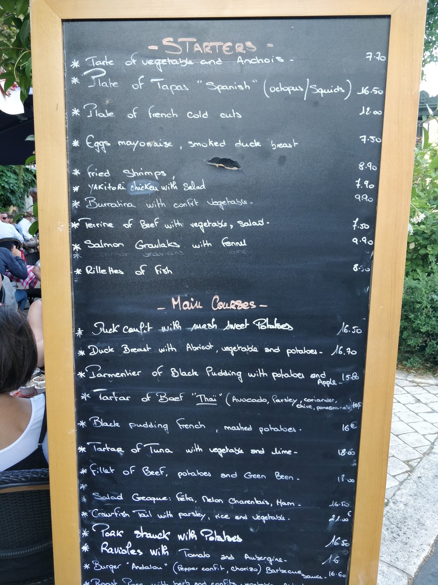 Le Nouveau Paris restaurant neuilly sur seine ile de la jatte menu 1