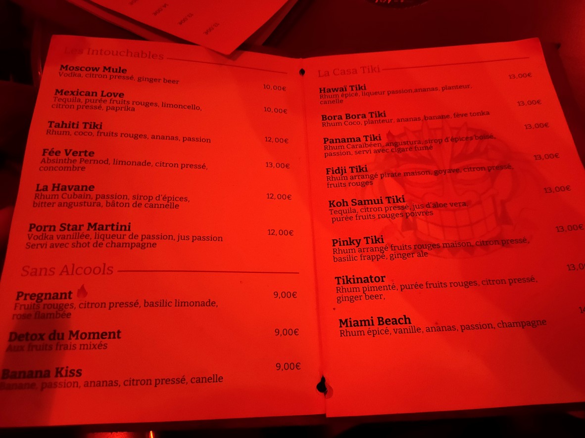 Les Timbrés Cocktails Bar - Restaurant menu 2