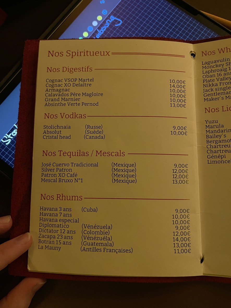 Les Timbrés Cocktails Bar - Restaurant menu 5