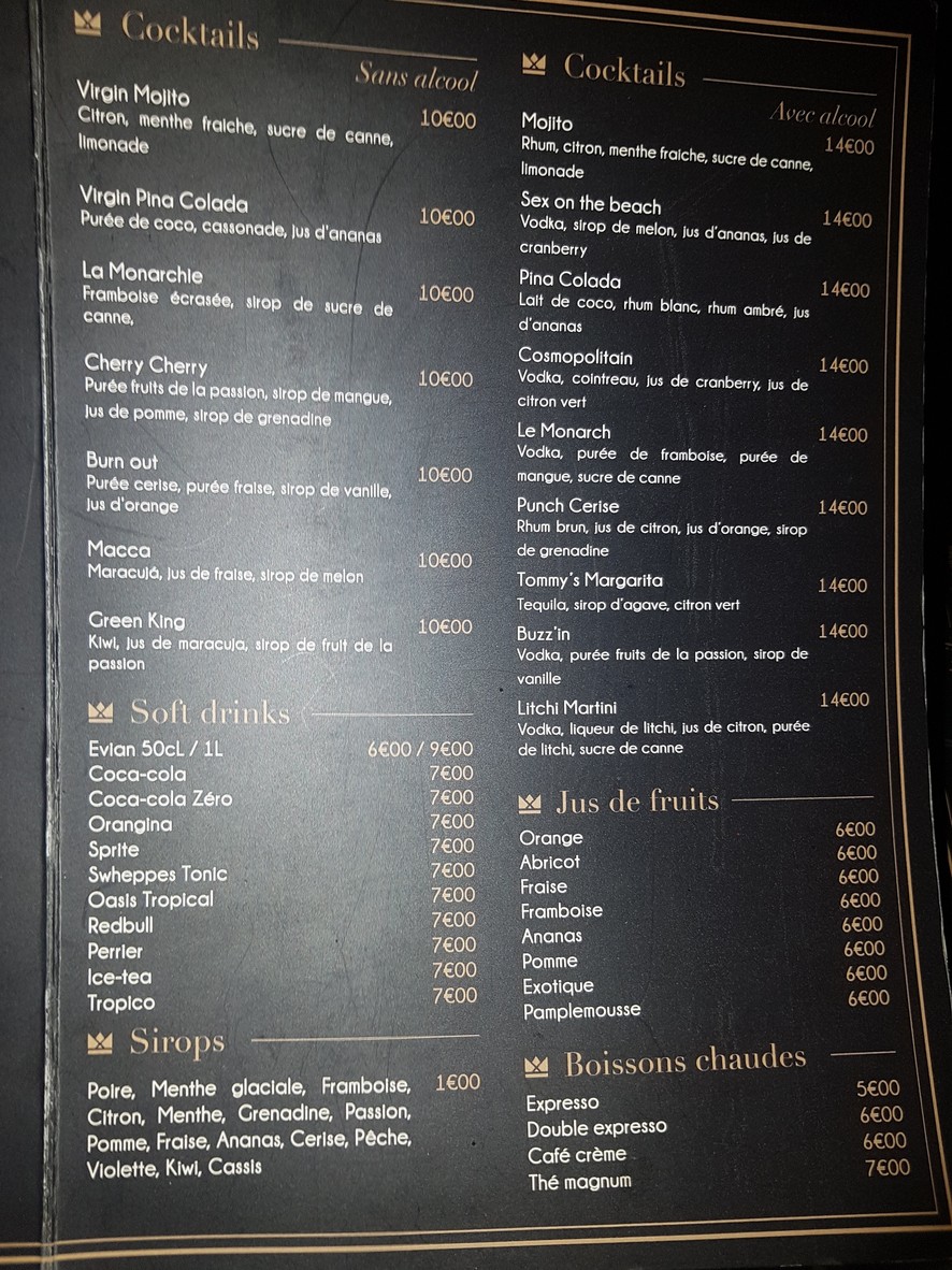 MONARCH menu 1