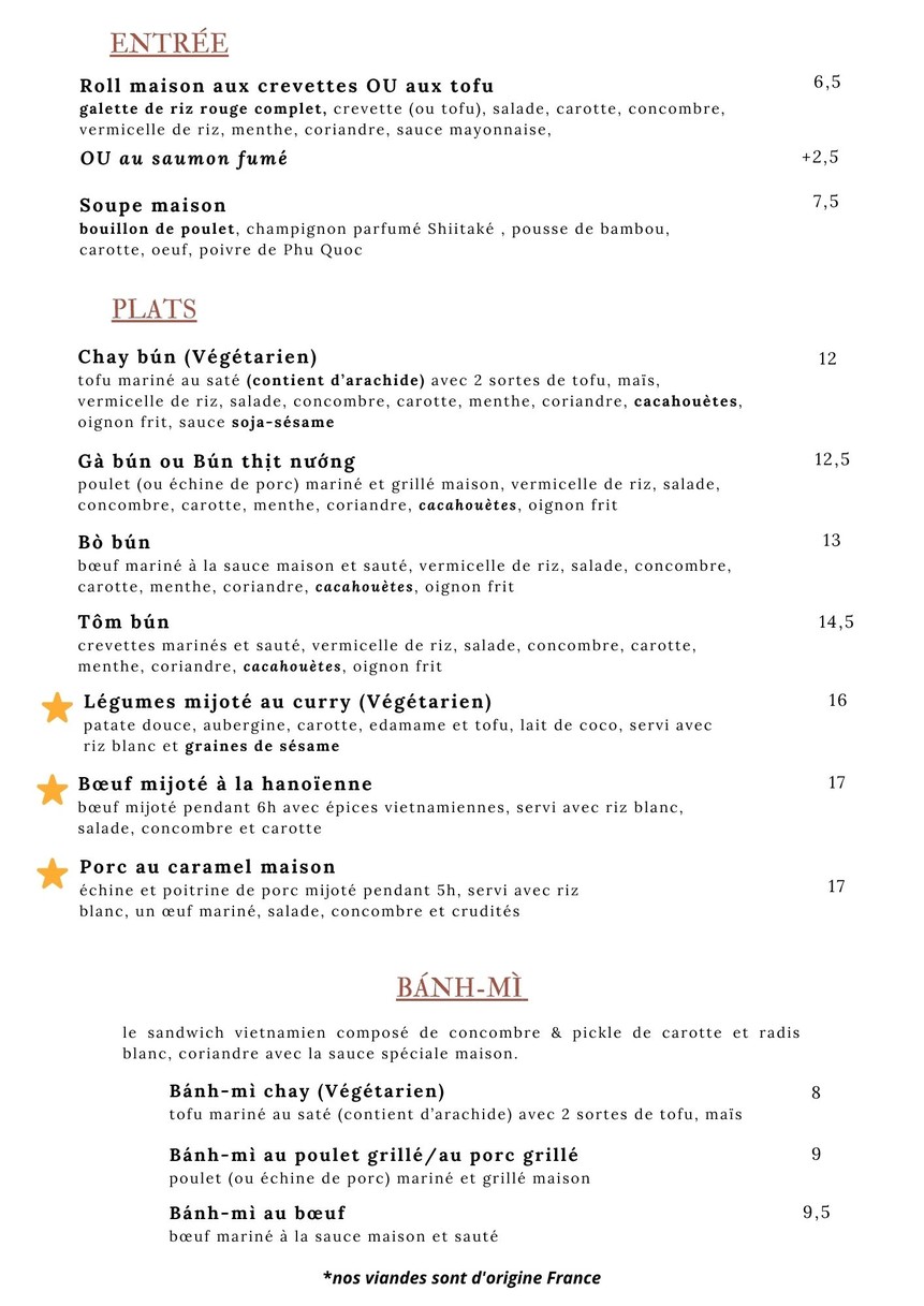 Chi's Vietfood menu 1