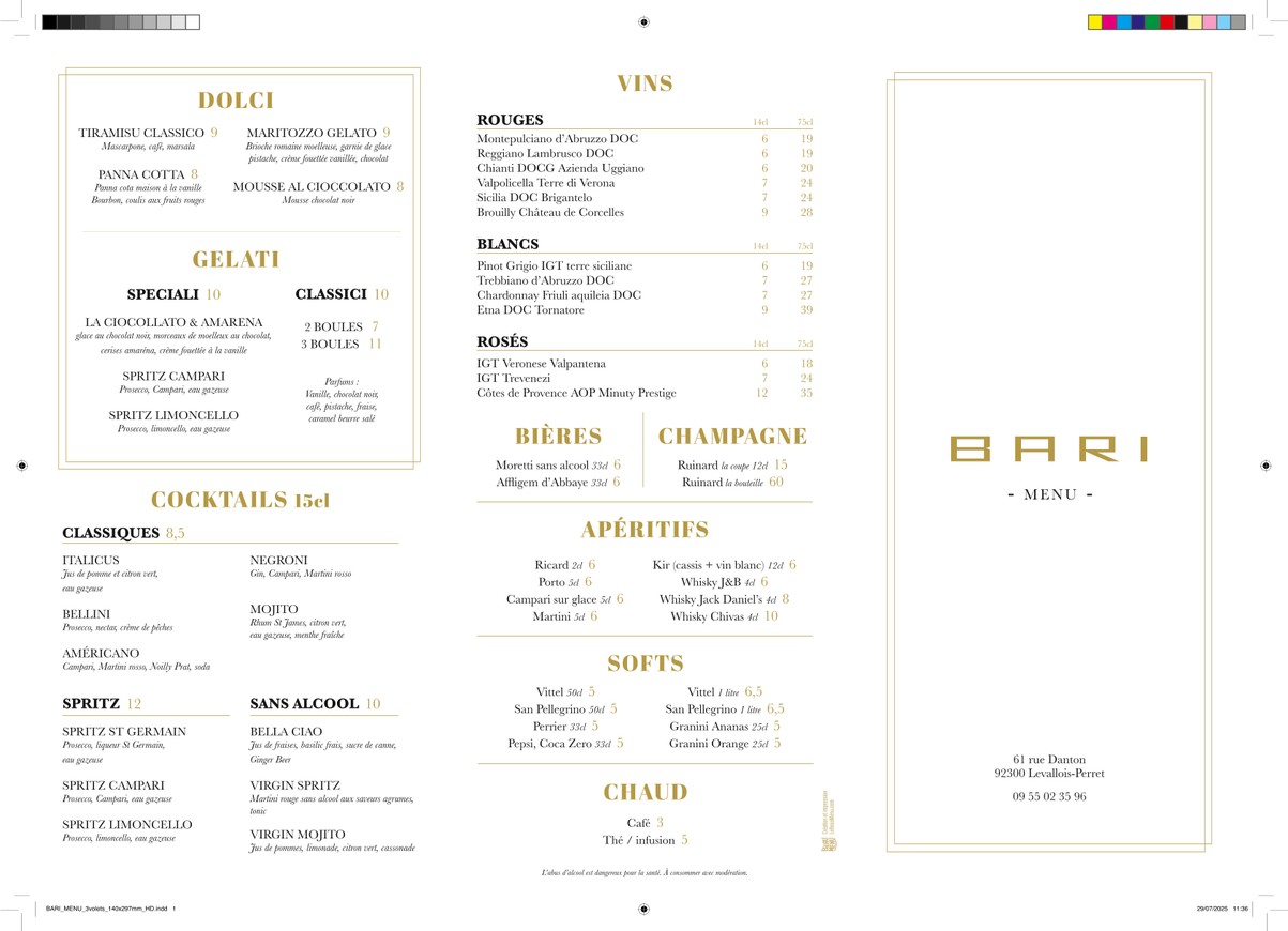 Bari menu 1
