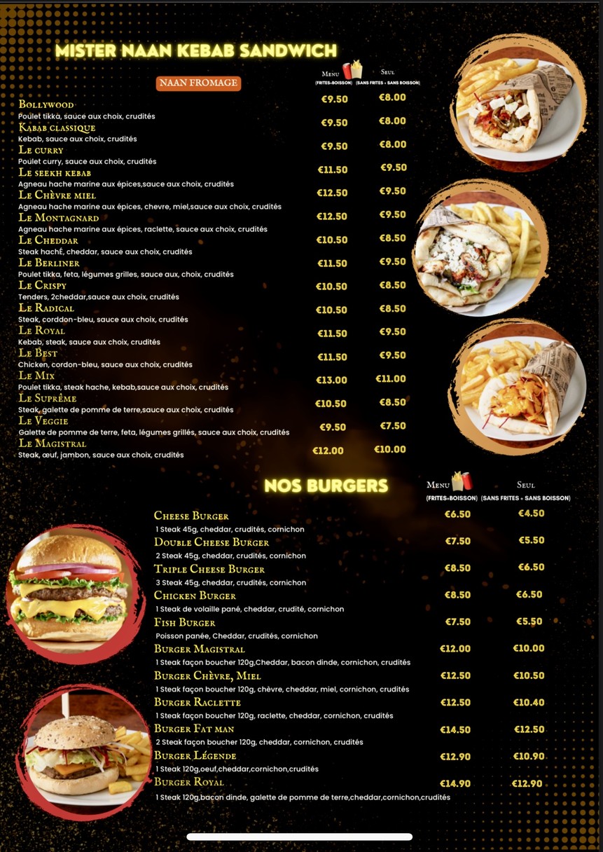 MISTER NAAN KEBAB ( halal ) menu 2