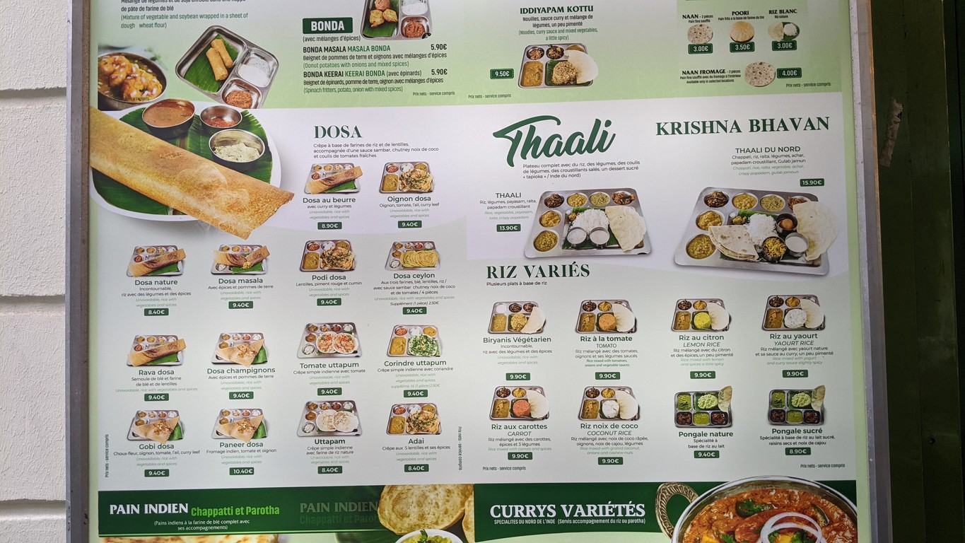 Restaurant Krishna Bhavan 100 Veg menu 3