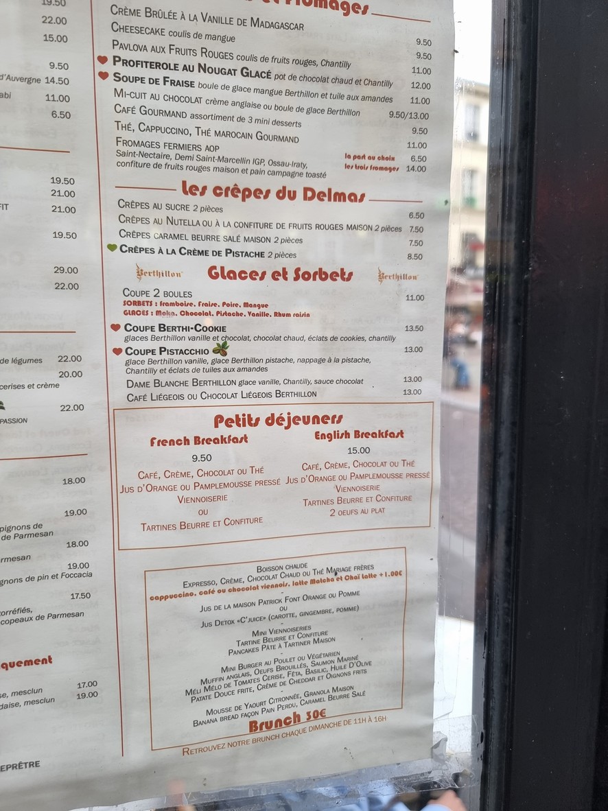 Café Delmas menu 2