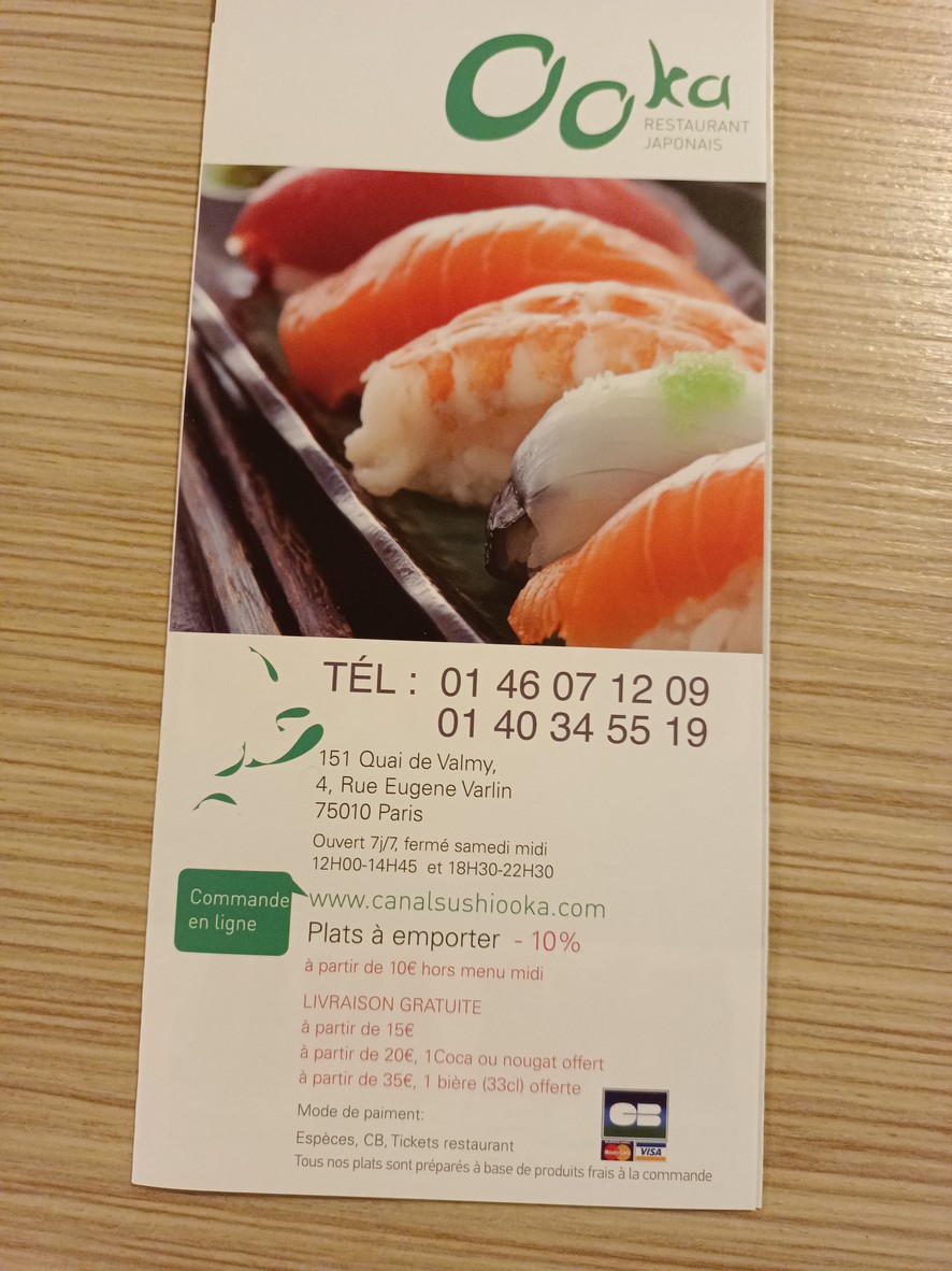 Canal Sushi menu 1