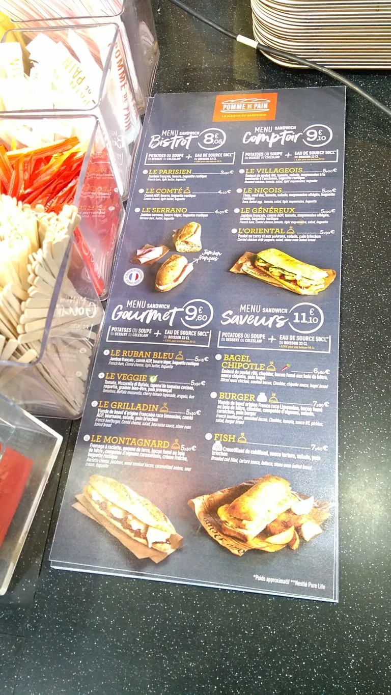 Pomme de Pain - Kléber menu 2
