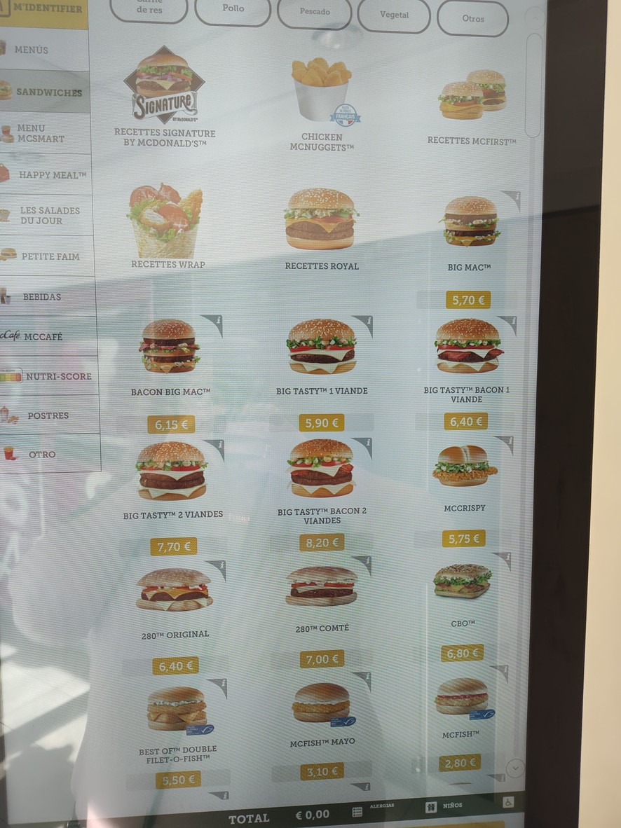 McDonald's Notre Dame menu 1