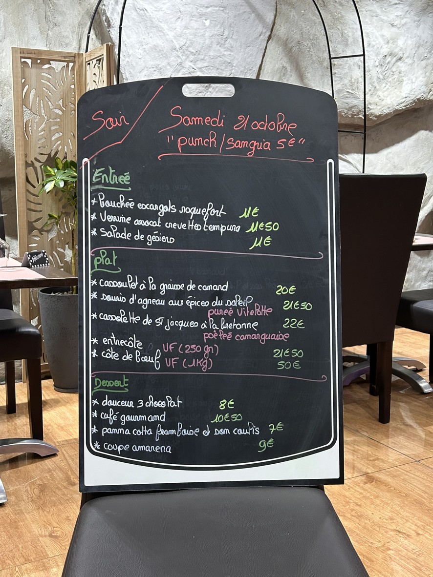 Restaurant le Saint Hubert menu 1