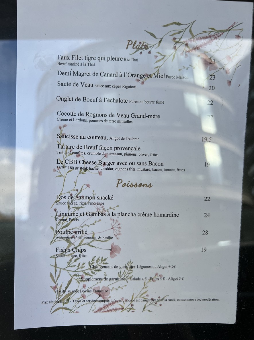 Le Comptoir Loz menu 3