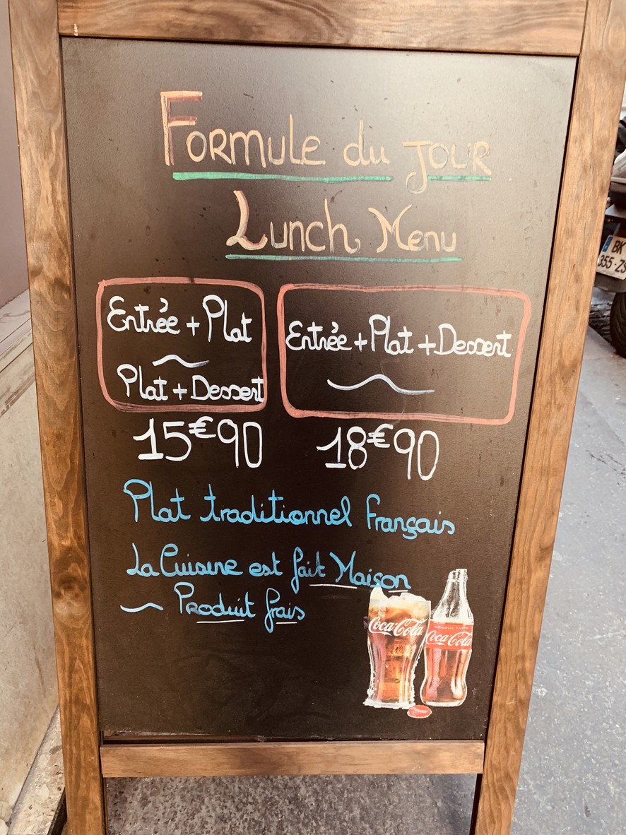 Cojean Washington menu 1