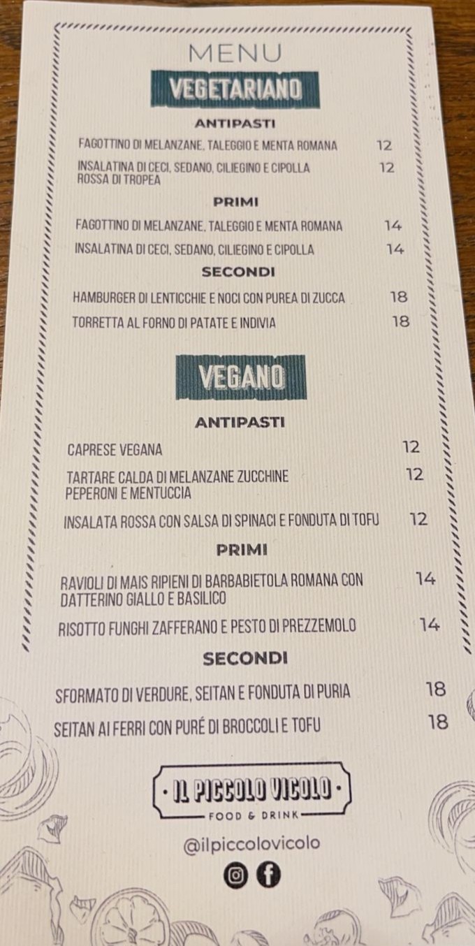 Piccolo Vicolo menu 2