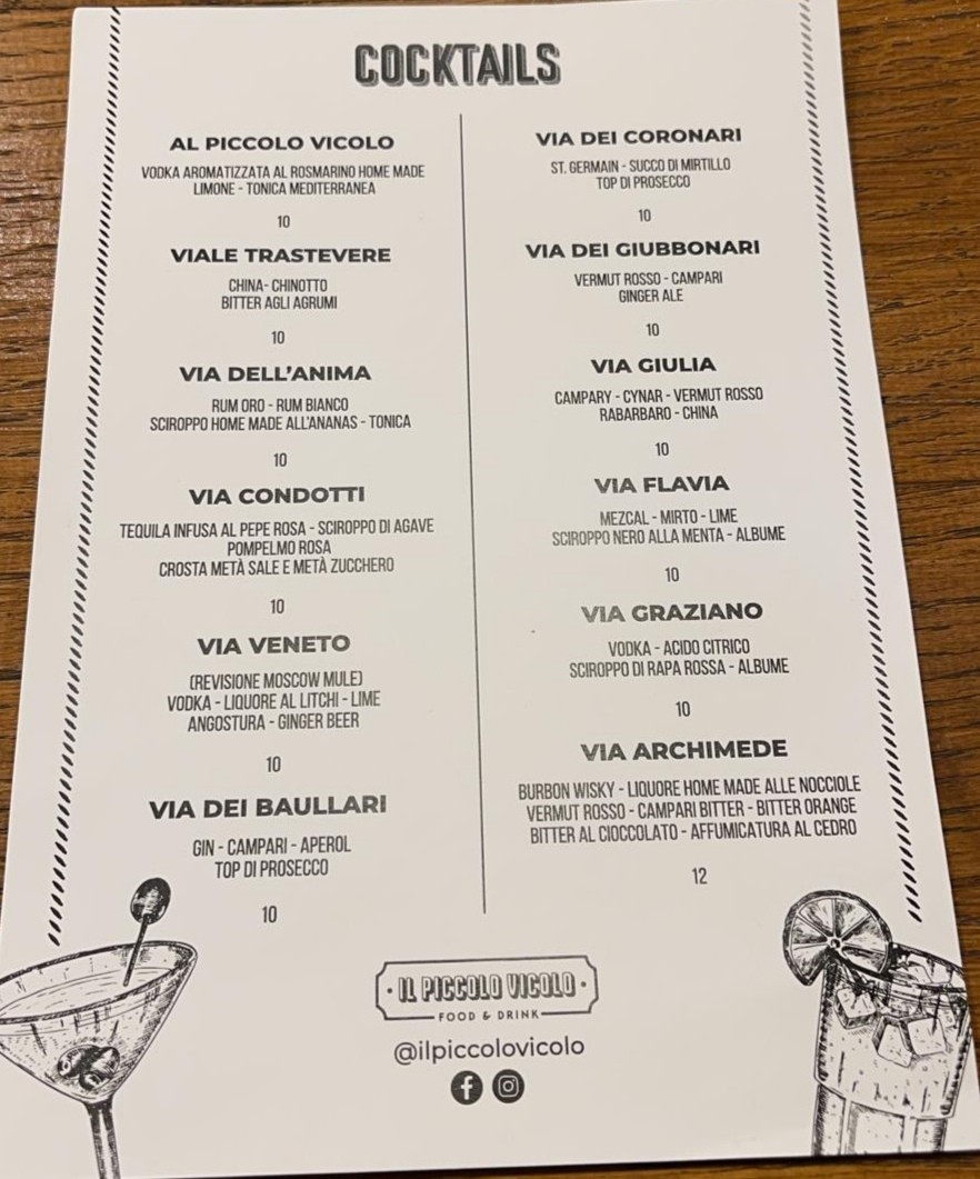 Piccolo Vicolo menu 3